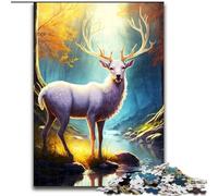Jigsaw Puzzles for Adults 1000 Jigsaws Deer in Forest, Decompressing Intellectual Educational Toy Birthday Present, Gifts, Wall Art (Size 26x38cm)