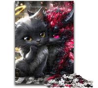 Jigsaw Puzzles for Adults 1000 Jigsaws Devil Kitten for 14+ Unique Challenge Game Family Games Christmas Birthday Gifts 26x38cm
