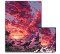 Jigsaw Puzzles for Adults 1000 Jigsaws Dinosaurs at Sunset Puzzle Challenging Brain Teaser for Teenager, Family Game Night Fun 26X38CM