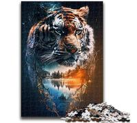 Jigsaw Puzzles for Adults 1000 Jigsaws Fantasy Tiger Brain Teaser Game Wall Decoration Unique Birthday And Xmas Gifts 26x38cm