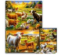 Jigsaw Puzzles for Adults 1000 Jigsaws Farm Animals Cardboard Puzzles Educational Games, Enhance Love between Couples for Age 14 Years Up 26X38CM