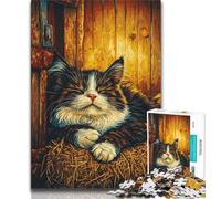 Jigsaw Puzzles for Adults 1000 Jigsaws Farm Cat,Educational Family Game Wall Decoration Unique Birthday And Xmas Gifts 75x50cm