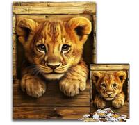 Jigsaw Puzzles for Adults 1000 Jigsaws Farm Lion Wooden Puzzles Educational Games, Enhance Love between Couples for Age 14 Years Up 50X75CM