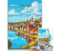 Jigsaw Puzzles for Adults 1000 Jigsaws Finland Porvoo Travel,Challenging Game And Family Play Educational Game for Birthday,Chrismas (38x26cm)