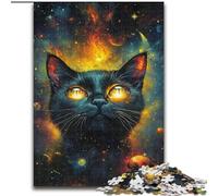Jigsaw Puzzles for Adults 1000 Jigsaws Flame Black Cat, Suitable for People Aged 14 And Above Challenging To Complete But Fun And Humorous Great Gift (Size 50x75cm)