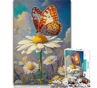 Jigsaw Puzzles for Adults 1000 Jigsaws Flowers Butterfly,Challenging Game And Family Play with Matching Poster And Trivia Sheet (75x50cm)