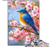 Jigsaw Puzzles for Adults 1000 Jigsaws Flowers Sparrow Stress Reliever Difficult Challenge Unique Home Decor And Gifts (size 26x38cm)