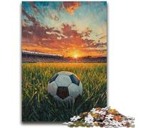 Jigsaw Puzzles for Adults 1000 Jigsaws Football on The Grassland for 14+ Unique Challenge Game Family Games Christmas Birthday Gifts 50x75cm