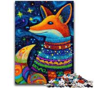 Jigsaw Puzzles for Adults 1000 Jigsaws Fox Wearing A Scarf Educational Games Home Decoration Educational Game for Birthday, Chrismas 26x38cm
