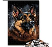 Jigsaw Puzzles for Adults 1000 Jigsaws German Shepherd Portrait, Decompressing Intellectual Educational Toy Birthday Present, Gifts, Wall Art (Size 50x75cm)