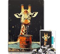 Jigsaw Puzzles for Adults 1000 Jigsaws Giraffe Art,Learning Educational Toys Family Games Suitable for Desktop Decoration 38x26cm