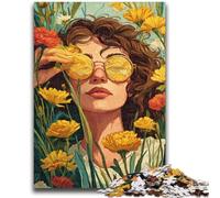 Jigsaw Puzzles for Adults 1000 Jigsaws Girl in Wildflowers Summer for 14+ Unique Challenge Game Family Games Christmas Birthday Gifts 50x75cm