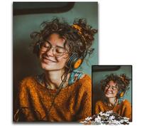 Jigsaw Puzzles for Adults 1000 Jigsaws Girl Listening to Music Puzzle Learning Educational Toys,is Ideal As Gifts for The Whole Family for Ages 14+ 50X75CM