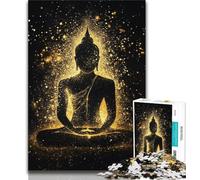Jigsaw Puzzles for Adults 1000 Jigsaws Golden Buddha, Stress Reliever Difficult Challenge,Secret Santa Gifts for Age 14 Years Up 38x26cm