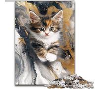 Jigsaw Puzzles for Adults 1000 Jigsaws Golden Kitten, Learning Educational for Is Ideal As A Gift for The Whole Family (Size 26x38cm)
