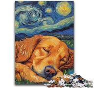 Jigsaw Puzzles for Adults 1000 Jigsaws Golden Retriever Night Sky Educational Games Home Decoration for Is Ideal As A Gift for The Whole Family 26x38cm
