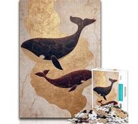 Jigsaw Puzzles for Adults 1000 Jigsaws Golden Whale,Learning Educational Toys Family Games Suitable for Desktop Decoration 38x26cm
