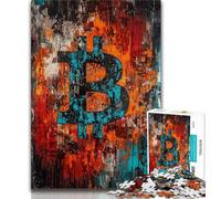 Jigsaw Puzzles for Adults 1000 Jigsaws Graffiti Bitcoin,Educational Games Home Decoration for Is Ideal As A Gift for The Whole Family 38x26cm
