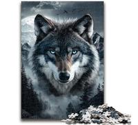 Jigsaw Puzzles for Adults 1000 Jigsaws Gray Wolf Educational Games Home Decoration Educational Game for Birthday, Chrismas 50x75cm