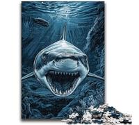 Jigsaw Puzzles for Adults 1000 Jigsaws Great White Shark for 14+ Unique Challenge Game Family Games Christmas Birthday Gifts 26x38cm