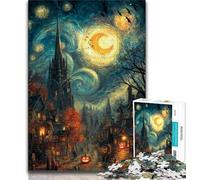 Jigsaw Puzzles for Adults 1000 Jigsaws Halloween Skeleton Landscape,Educational Family Game Wall Decoration Unique Birthday And Xmas Gifts 50x75cm