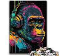 Jigsaw Puzzles for Adults 1000 Jigsaws Headphones Gorilla Help The Brain Exercise Addictive Toys to Cultivate Patience Perfect Decoration 50x75cm