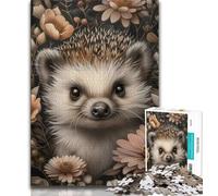Jigsaw Puzzles for Adults 1000 Jigsaws Hedgehog,Challenging Game And Family Play with Matching Poster And Trivia Sheet (75x50cm)