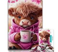Jigsaw Puzzles for Adults 1000 Jigsaws Highland Cow,Challenging Game And Family Play with Matching Poster And Trivia Sheet (38x26cm)