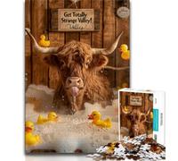 Jigsaw Puzzles for Adults 1000 Jigsaws Highland Cow,Challenging Game And Family Play with Matching Poster And Trivia Sheet (38x26cm)