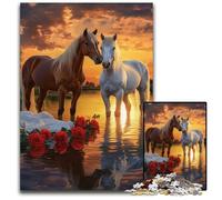 Jigsaw Puzzles for Adults 1000 Jigsaws Horse Couple Puzzle Learning Educational Toys,is Ideal As Gifts for The Whole Family for Ages 14+ 50X75CM