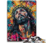 Jigsaw Puzzles for Adults 1000 Jigsaws Jesus Graffiti Brain Teaser Game Wall Decoration Unique Birthday And Xmas Gifts 26x38cm