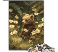 Jigsaw Puzzles for Adults 1000 Jigsaws Jungle Brown Bear Baby,Challenging Game Toys Wall Decoration Unique Birthday And Xmas Gifts 50x75cm