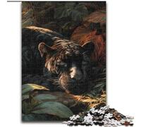 Jigsaw Puzzles for Adults 1000 Jigsaws Jungle Wild Black Panther Stress Reliever Difficult Challenge Is Ideal As Gifts for The Whole Family 50x75cm
