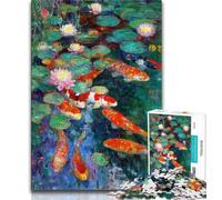 Jigsaw Puzzles for Adults 1000 Jigsaws Koi Fish,Learning Educational Toys Family Games Suitable for Desktop Decoration 50x75cm