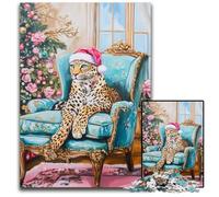 Jigsaw Puzzles for Adults 1000 Jigsaws Leopard on The Sofa Wooden Jigsaw Puzzles for Birthdays, Holidays, Best for Christmas 50X75CM