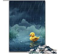 Jigsaw Puzzles for Adults 1000 Jigsaws Little Yellow Duck in The Rain,Educational Games Home Decoration Birthday Present,Gifts,Wall Art 38x26cm