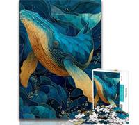 Jigsaw Puzzles for Adults 1000 Jigsaws Magical Whale, Stress Reliever Difficult Challenge,Secret Santa Gifts for Age 14 Years Up 38x26cm