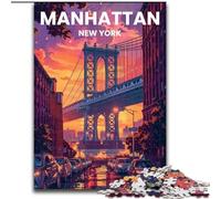 Jigsaw Puzzles for Adults 1000 Jigsaws Manhattan District,Educational Family Game Wall Decoration Unique Birthday And Xmas Gifts 50x75cm