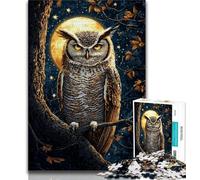Jigsaw Puzzles for Adults 1000 Jigsaws Midnight Owl,Family Activity Fun at Home Activities,Birthday Present,Travel Gifts 38x26cm