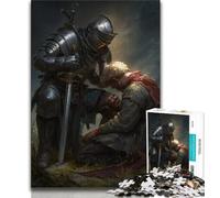 Jigsaw Puzzles for Adults 1000 Jigsaws Mighty Medieval Knight,Challenging Game And Family Play with Matching Poster And Trivia Sheet (38x26cm)