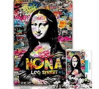 Jigsaw Puzzles for Adults 1000 Jigsaws Mona Lisa Graffiti,Educational Games Home Decoration Birthday Present,Gifts,Wall Art (75x50cm)