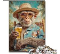 Jigsaw Puzzles for Adults 1000 Jigsaws Monkey on Vacation, Learning Educational for Is Ideal As A Gift for The Whole Family (Size 50x75cm)