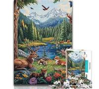 Jigsaw Puzzles for Adults 1000 Jigsaws Mountain Animals,Educational Games Home Decoration Birthday Present,Gifts,Wall Art (38x26cm)