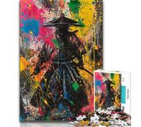 Jigsaw Puzzles for Adults 1000 Jigsaws Ninja Samurai Oil Painting,Educational Games Home Decoration Birthday Present,Gifts,Wall Art (38x26cm)
