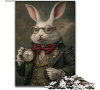 Jigsaw Puzzles for Adults 1000 Jigsaws Noble Rabbit,Stress Reliever Difficult Challenge Every Piece Is Unique - Challenging Family Fun Game 38x26cm
