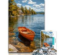 Jigsaw Puzzles for Adults 1000 Jigsaws Oil Painting of Boat at Sunset,Educational Games Home Decoration for Is Ideal As A Gift for The Whole Family 38x26cm