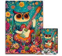 Jigsaw Puzzles for Adults 1000 Jigsaws Owl Playing Guitar Cardboard Jigsaw Puzzles for Adults Teenagers Learning Educational Toys Family Games 26X38CM