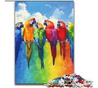 Jigsaw Puzzles for Adults 1000 Jigsaws Parrot on The Rainbow,Stress Reliever Difficult Challenge Every Piece Is Unique - Challenging Family Fun Game 50X75CM