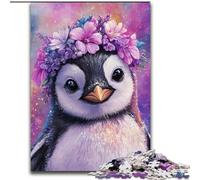 Jigsaw Puzzles for Adults 1000 Jigsaws Penguins And Flowers for Age 14 Years And over Beautiful Design GameBeautiful Design Game Great Gift (size 26x38cm)