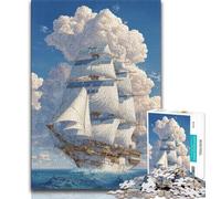 Jigsaw Puzzles for Adults 1000 Jigsaws Pirate Ship,Help The Brain Exercise Addictive Toys to Cultivate Patience Artists Collection,Fine Art 75x50cm